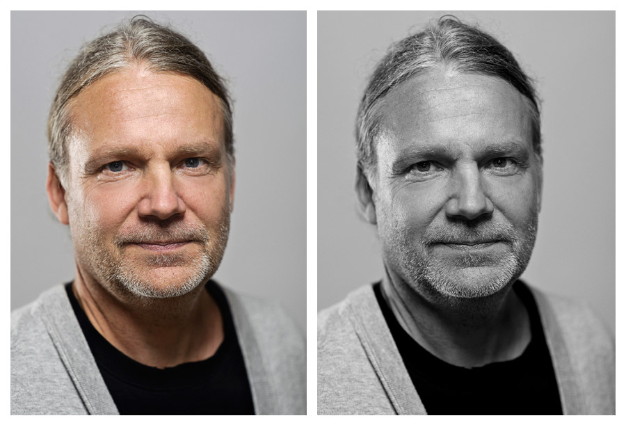 Martin Widmark. F&ouml;rfattarportr&auml;tt. Portr&auml;ttfotografering i fotostudio av barnboksf&ouml;rfattaren till Bonnierf&ouml;rlagen. Fotograf Stefan Tell