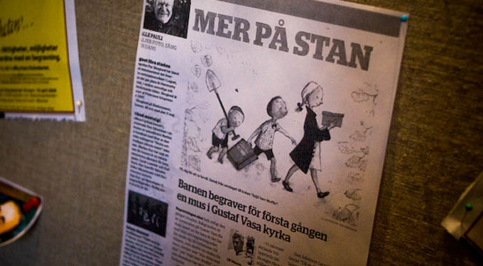 Foto: Stefan Tell - Musbegravning i Vasa Kyrka med f&ouml;rfattare Ulf Nilsson